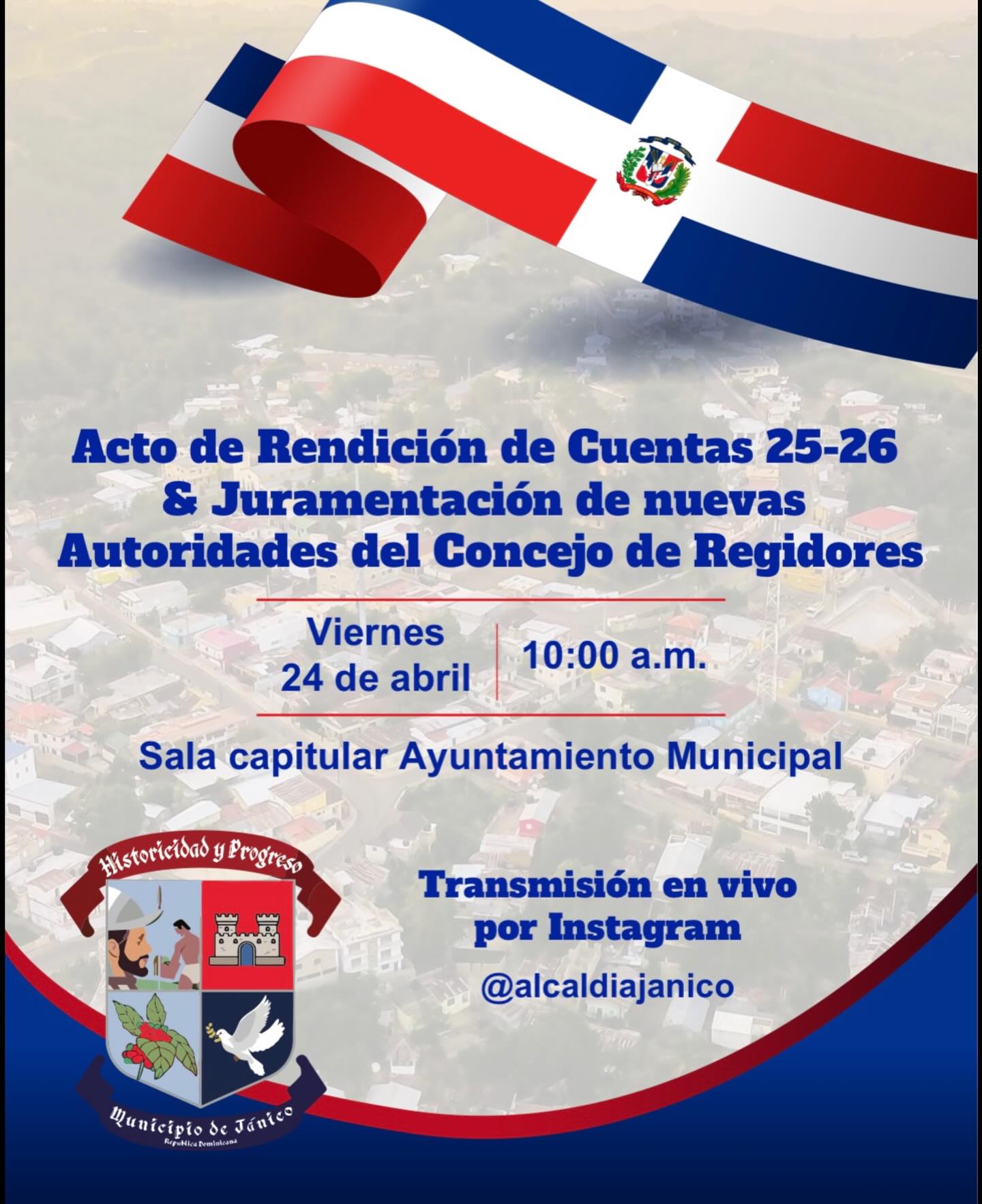 La Alcaldía Municipal de Jánico,te invita al Acto de Rendición de Cuenta 2025-2026