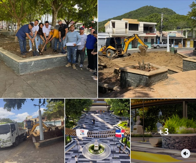 Primer picazo para los trabajos de remoción del Parque Municipal Juan Pablo Duarte.